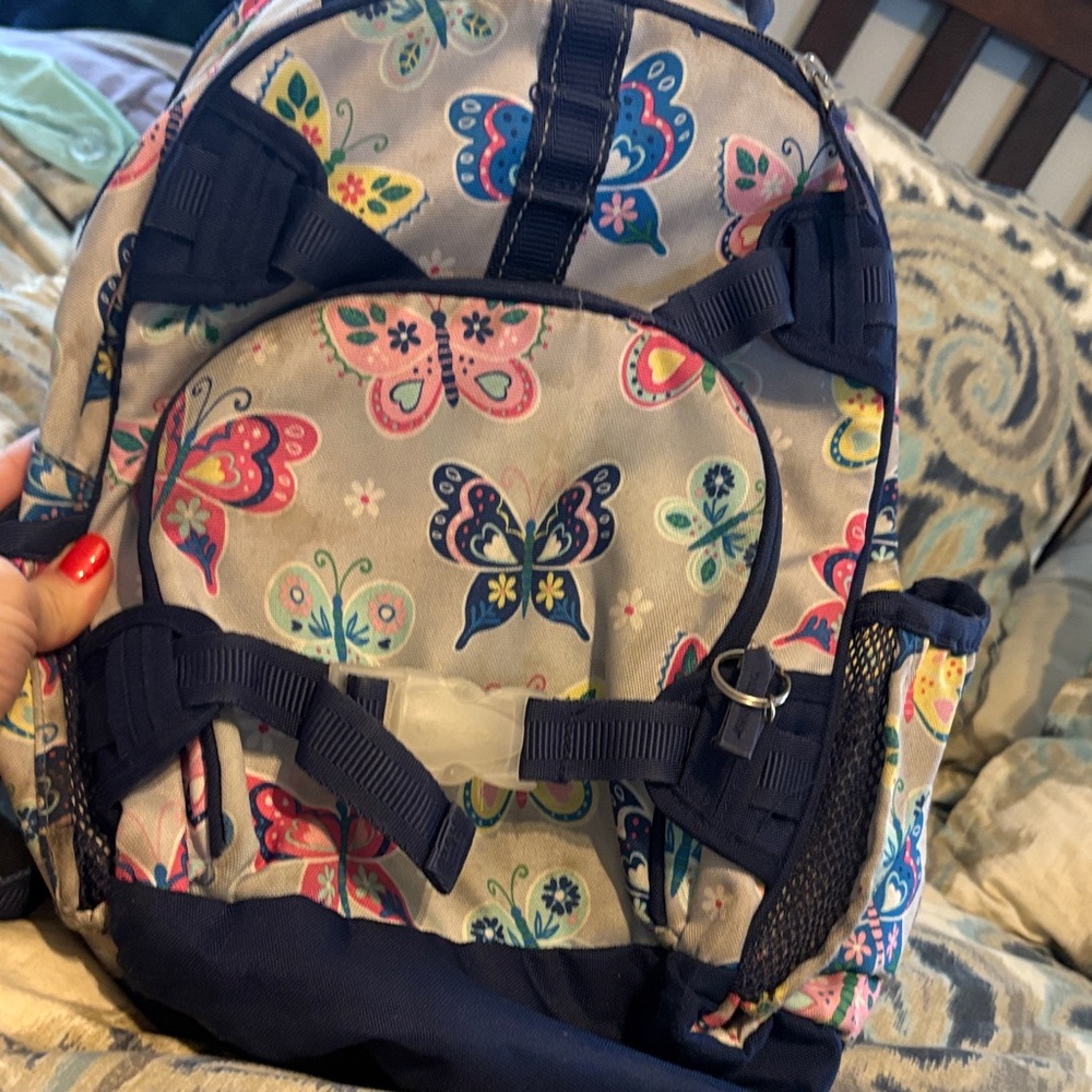 Pottery Barn Kids Butterfly Backpack - Multicolor and Navy